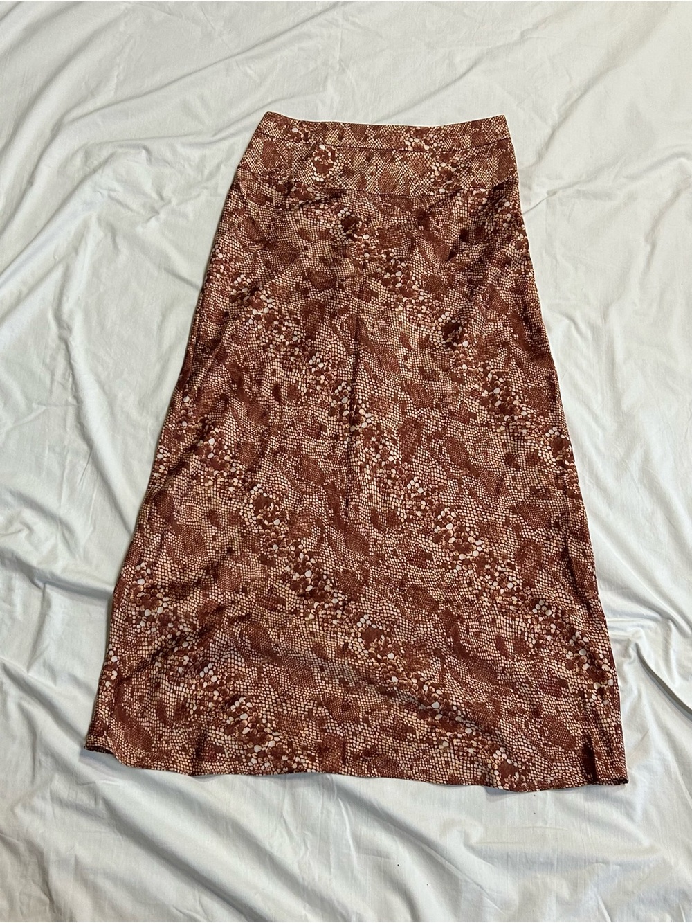 Free People Normani Bias Skirt in Desert Peach Combo Size 4